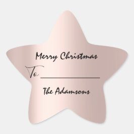 Frohe Weihnachten bis...von Familienname Ferien Ro Stern-Aufkleber