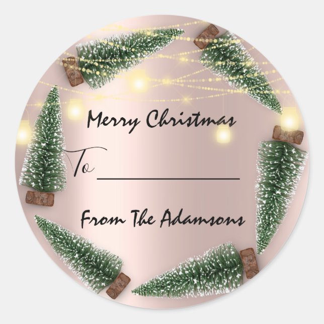 Frohe Weihnachten bis...von Familienname Holidays  Runder Aufkleber (Vorderseite)