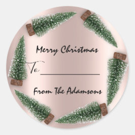 Frohe Weihnachten bis...von Familienname Holidays  Runder Aufkleber