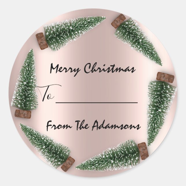 Frohe Weihnachten bis...von Familienname Holidays  Runder Aufkleber (Vorderseite)