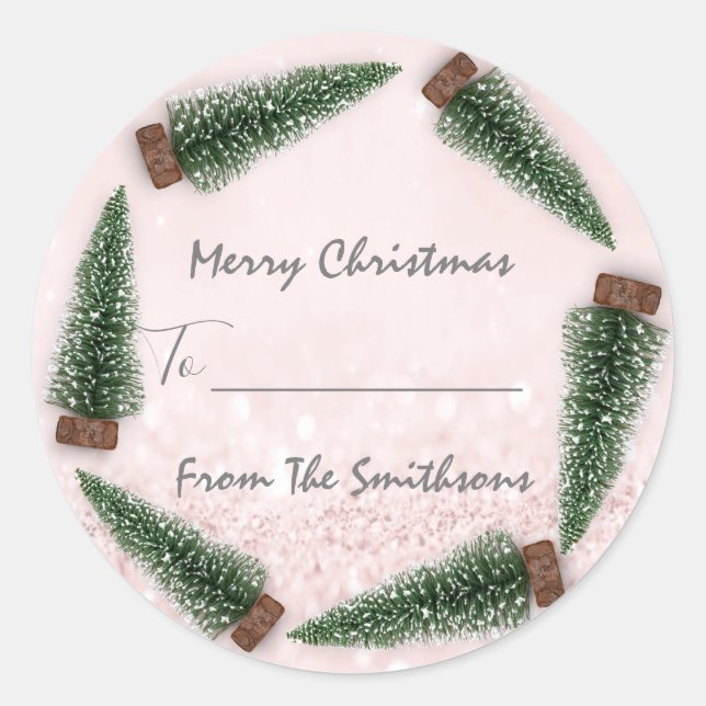 Frohe Weihnachten bis...von Familienname Holidays  Runder Aufkleber (Vorderseite)