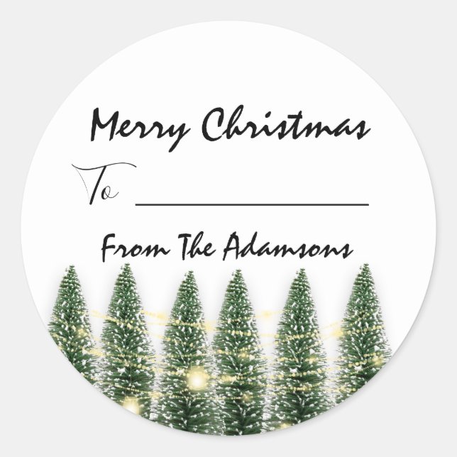 Frohe Weihnachten bis...von Familienname Holidays  Runder Aufkleber (Vorderseite)