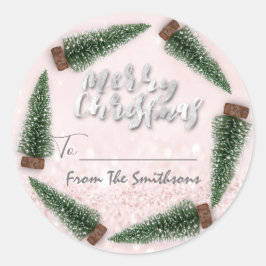 Frohe Weihnachten bis...von Familienname Holidays  Runder Aufkleber