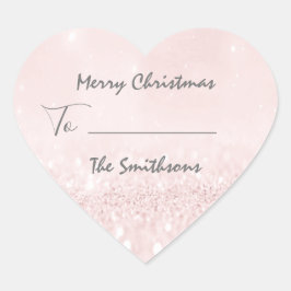 Frohe Weihnachten bis...von Holiday Rosa Herz Herz-Aufkleber