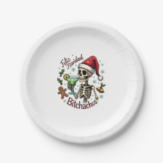 Frohe Weihnachten Bitchachos Lustiger Totenkopf Sp Pappteller