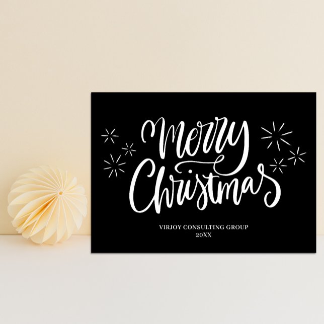 Frohe Weihnachten Black Calligraphy Business Moder (Von Creator hochgeladen)