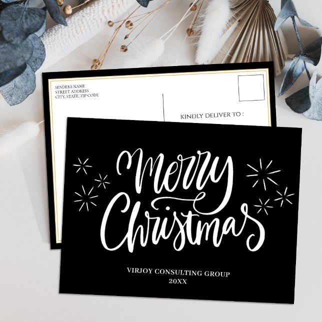 Frohe Weihnachten Black Calligraphy Business Moder (Von Creator hochgeladen)