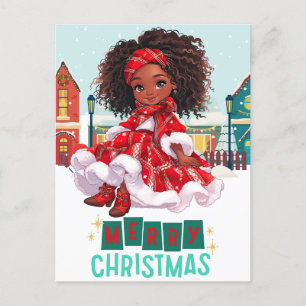 Frohe Weihnachten Black Girl Magic Melanin Weihnac Postkarte