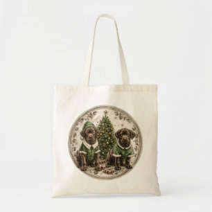 Frohe Weihnachten Black Labrador Retriever Welpe Tragetasche