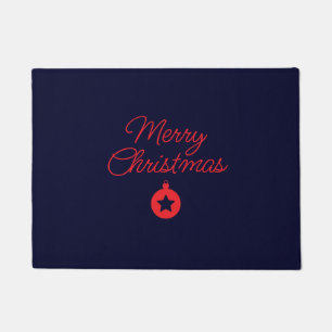 Frohe Weihnachten Black Rock Blue Classical Einzig Fußmatte