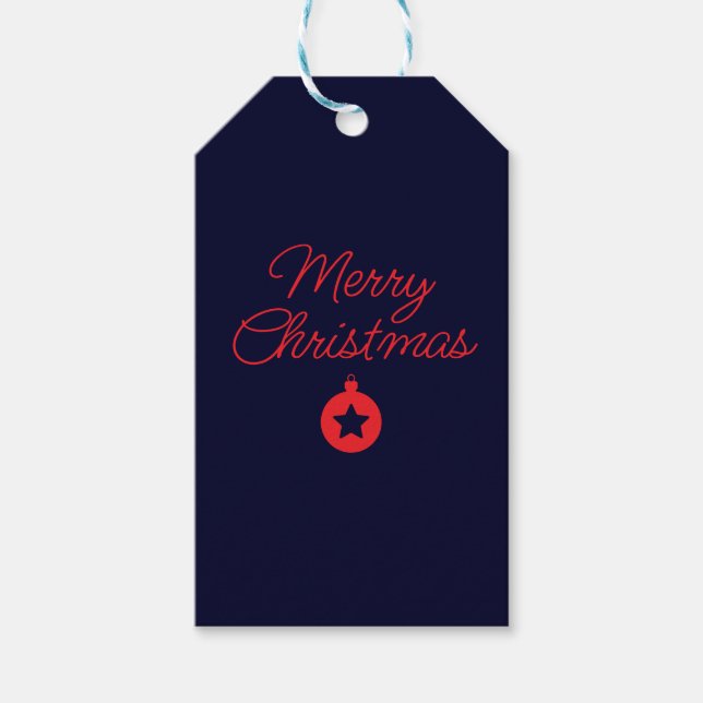 Frohe Weihnachten Black Rock Blue Classical Einzig Geschenkanhänger (Vorderseite)