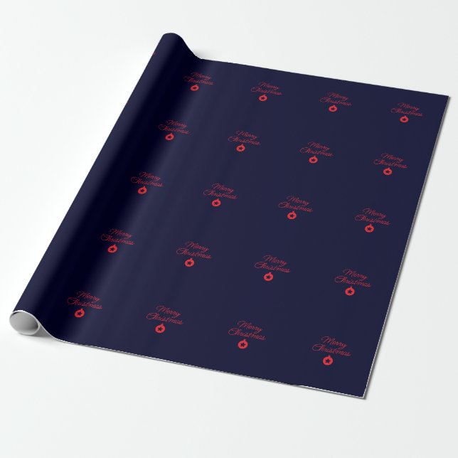 Frohe Weihnachten Black Rock Blue Classical Einzig Geschenkpapier (Ungerollt)