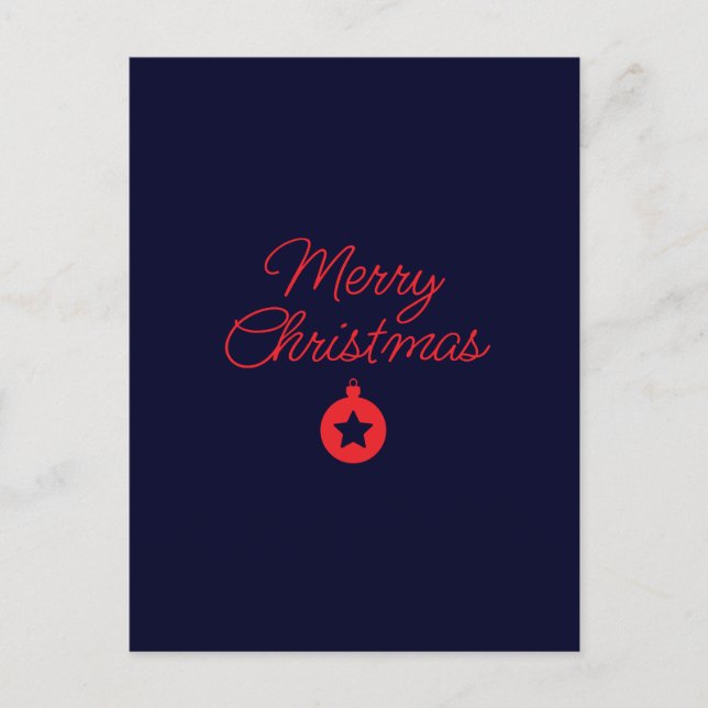 Frohe Weihnachten Black Rock Blue Classical Einzig Postkarte (Vorderseite)