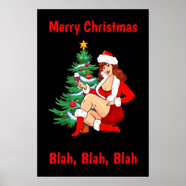 Frohe Weihnachten Blah, Blah, Blah - Funny Christm Poster (Vorne)