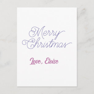 frohe weihnachten blau name liebe einfaches blau l postkarte