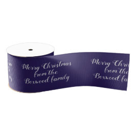 Frohe Weihnachten Blau saisonale Gruß Custom Text Ripsband