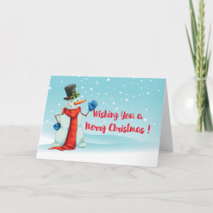 Frohe Weihnachten blau-weiß Snowman