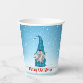 Frohe Weihnachten Blue Gnome Pappbecher