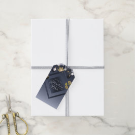 Frohe Weihnachten Blue & Gold Diamond Geschenktast Geschenkanhänger