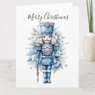 Frohe Weihnachten Blue Nutcracker Karte