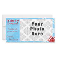 Frohe Weihnachten Blue/Red Snowflake Thema