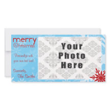 Frohe Weihnachten Blue/Red Snowflake Thema