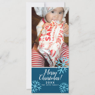 Frohe Weihnachten Blue SnowFlakes Baby Foto