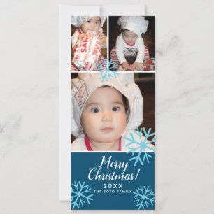Frohe Weihnachten Blue SnowFlakes Baby Foto Collag
