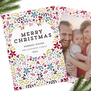 Frohe Weihnachten Blumig Bunt