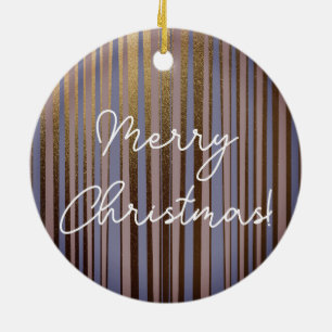 Frohe Weihnachten Boho Gold Glitzer Pink Lilac Keramik Ornament