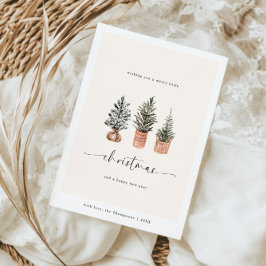 Frohe Weihnachten Boho Minimal Pine Trees