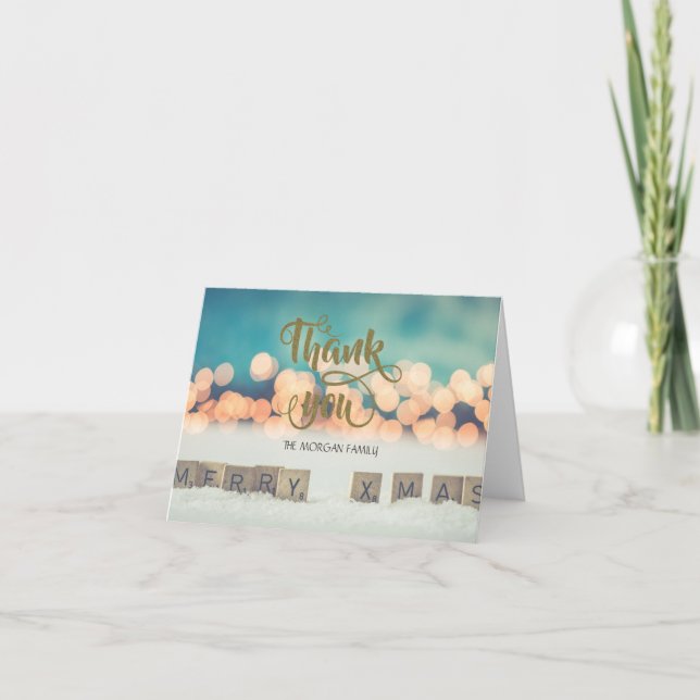 Frohe Weihnachten, Bokeh Danke (Vorderseite)