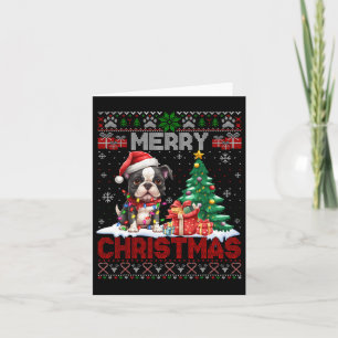 Frohe Weihnachten Boston Terrier Dog liebt Ugly Xm Karte