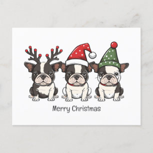 Frohe Weihnachten Boston Terrier Dogs