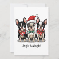 Frohe Weihnachten Boston Terrier Dogs