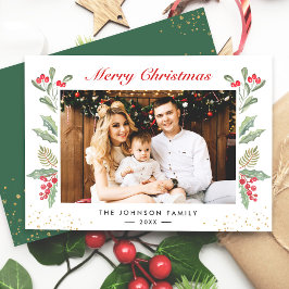 Frohe Weihnachten Botanische Berries Foliage Foto