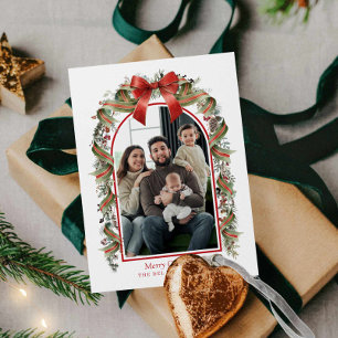 Frohe Weihnachten Botanische Fotokarte Karte