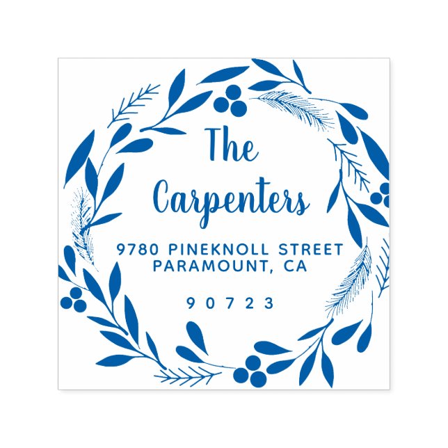 Frohe Weihnachten Botanische Garland Handwriting Permastempel (Design)