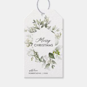Frohe Weihnachten Botanische GrüngiftTags Geschenkanhänger