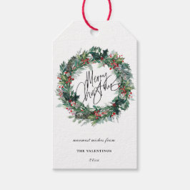 Frohe Weihnachten Botanischer Berry Wreath Geschenkanhänger