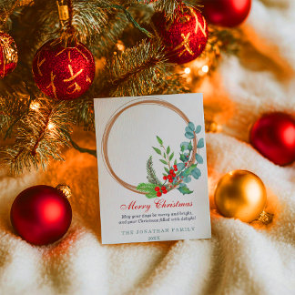 Frohe Weihnachten Botanischer Kranz