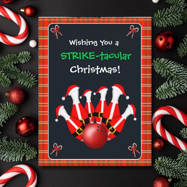 Frohe Weihnachten Bowling  Postkarte (Von Creator hochgeladen)
