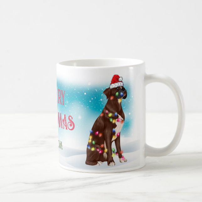 Frohe Weihnachten Boxer Dog Lover Niedlich Kaffeetasse (Rechts)