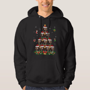 Frohe Weihnachten Brittany Spaniel Dog Santa Tree  Hoodie