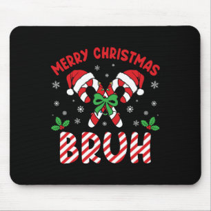 Frohe Weihnachten Bruh Candy Cane Liebe Xmas Light Mousepad