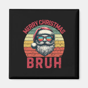 Frohe Weihnachten Bruh Cool Santa Boys Kinder Xmas Magnet