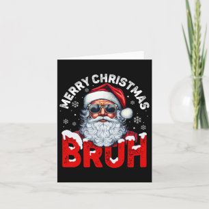 Frohe Weihnachten Bruh Funny Santa Claus Retro Men Karte