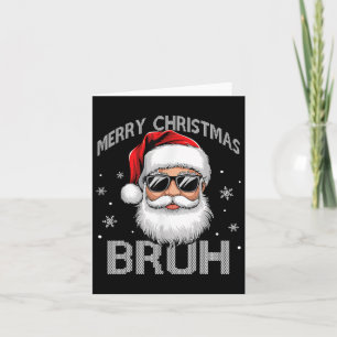 Frohe Weihnachten Bruh Funny Santa Claus Retro Men Karte