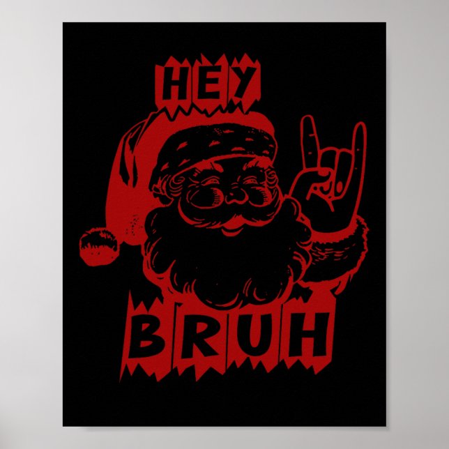 Frohe Weihnachten Bruh Funny Santa Claus Retro Men Poster (Vorne)