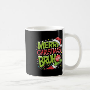 Frohe Weihnachten Bruh Green Hand Weihnachtsmannmü Kaffeetasse